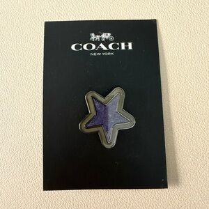 NWT COACH Outlet - Pretty Stars Pin - Green Blue Glitter Enamel